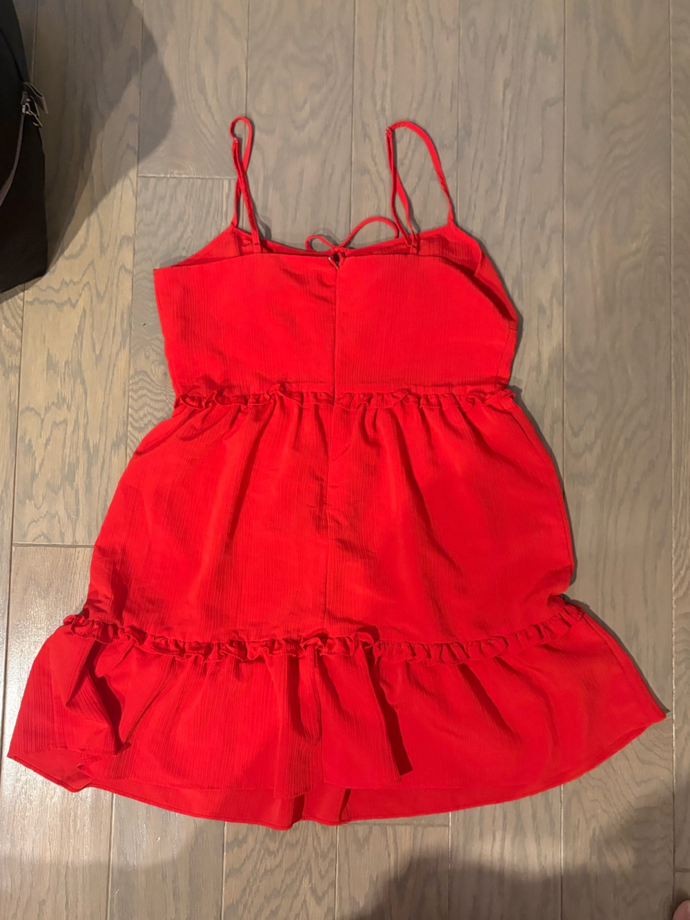BCBGeneration Red Spaghetti-Strap Ruffle Mini Dress - Picture 4 of 4
